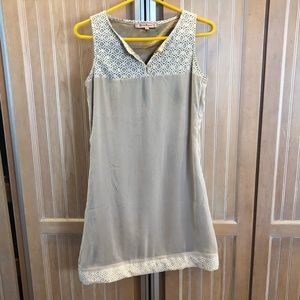 Beige dress with lace